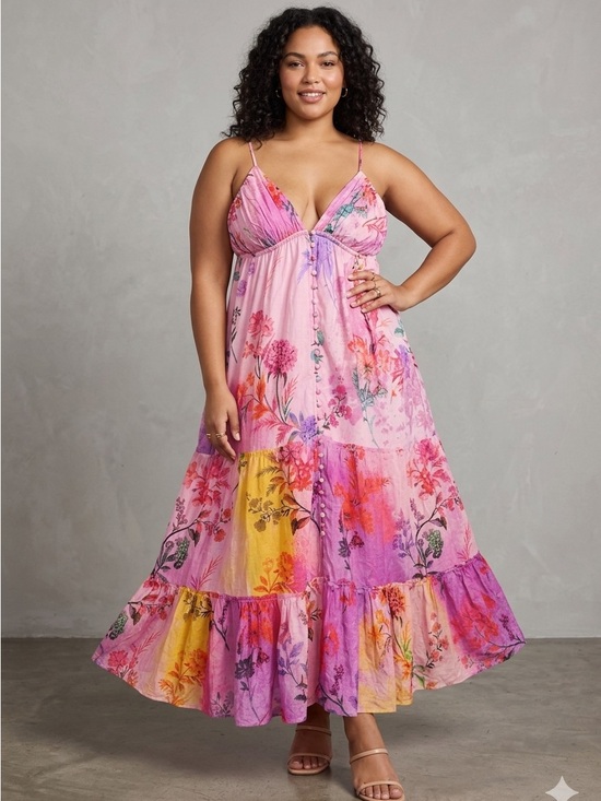 Anthropologie Dresses & Skirts - by Anthropologie Alissa Maxi Dress Floral Patchwork Pink Boho L NWOT
